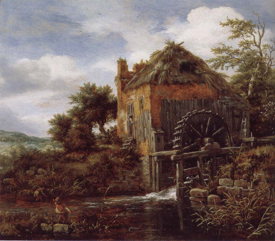Thatch-Roofedhouse with a water Mill